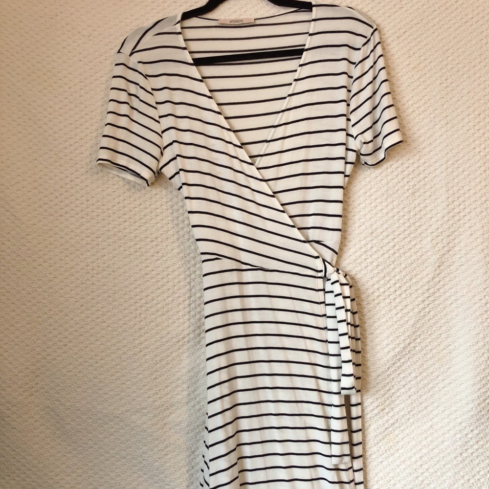striped wrap dress